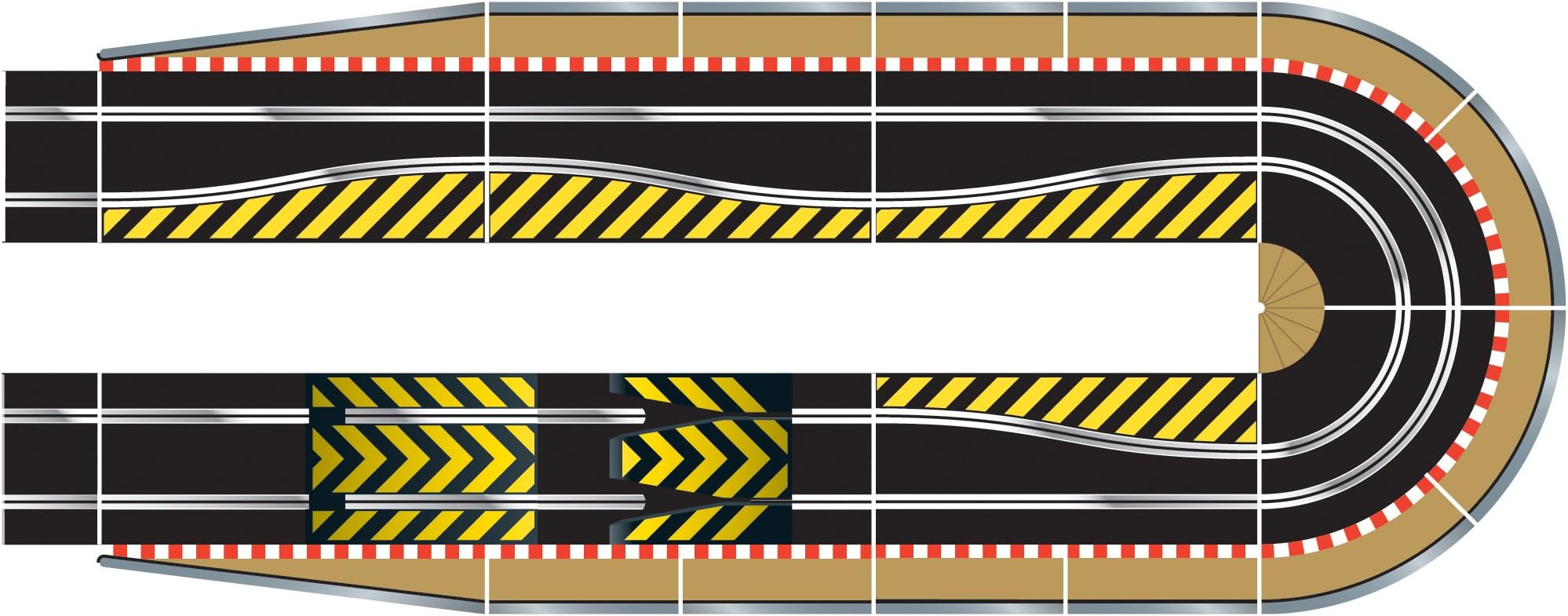 Scalextric C8514 Track Extension Pack Ultimate 1x Leap (Ramp Up and Ramp Down) Straight 2 Hairpin Curves 2x 1/4 Straight 4 Side Swipes