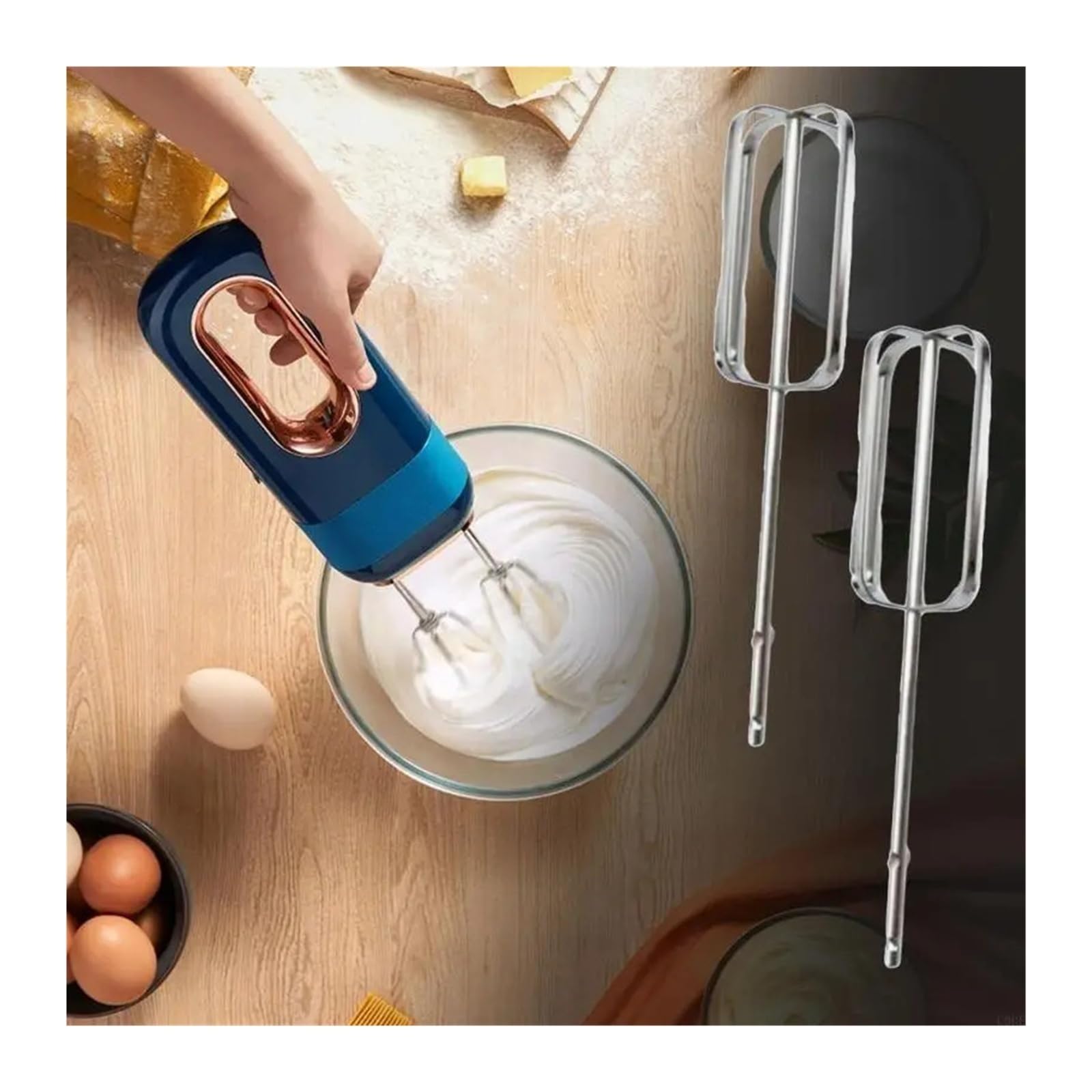 Genérico Cabezales de batidor de Huevos de Mano de Acero Inoxidable, 2 uds.