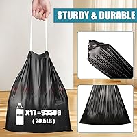 Vista 5 de 100 bolsas de basura pequeñas de 4 galones, con cordón, bolsas de basura pequeñas negras para baño, cocina, oficina, dormitorio, sin perfume