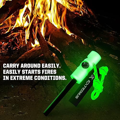 Vista 6 de Extremus 6-in-1 Magnesium Fire Starter with Striker, High Temp Magnesium Rod