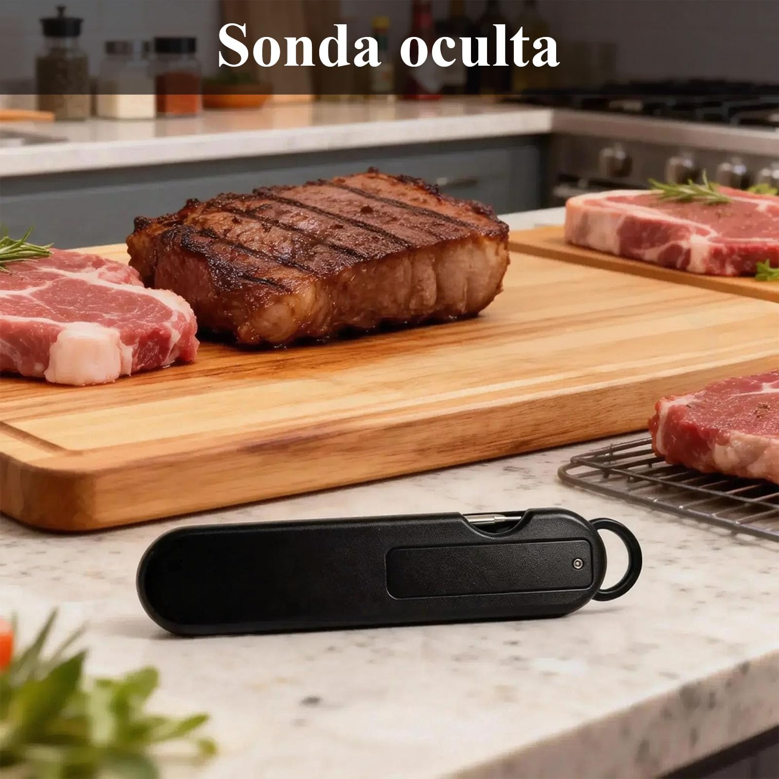 Charmline Termómetro de alta precisión para cocinar, precisión de ± 1 °C, termómetro para carne, hornear y asar, pantalla LCD de alta resolución con retroiluminación
