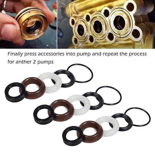 Miniatura 5 de Bonbo Kit de sellado de agua de embalaje 5019006400 se adapta a ZWD y ZWDK Series 0.591 in Bombas Pistón Kit de sello de lavado a presión