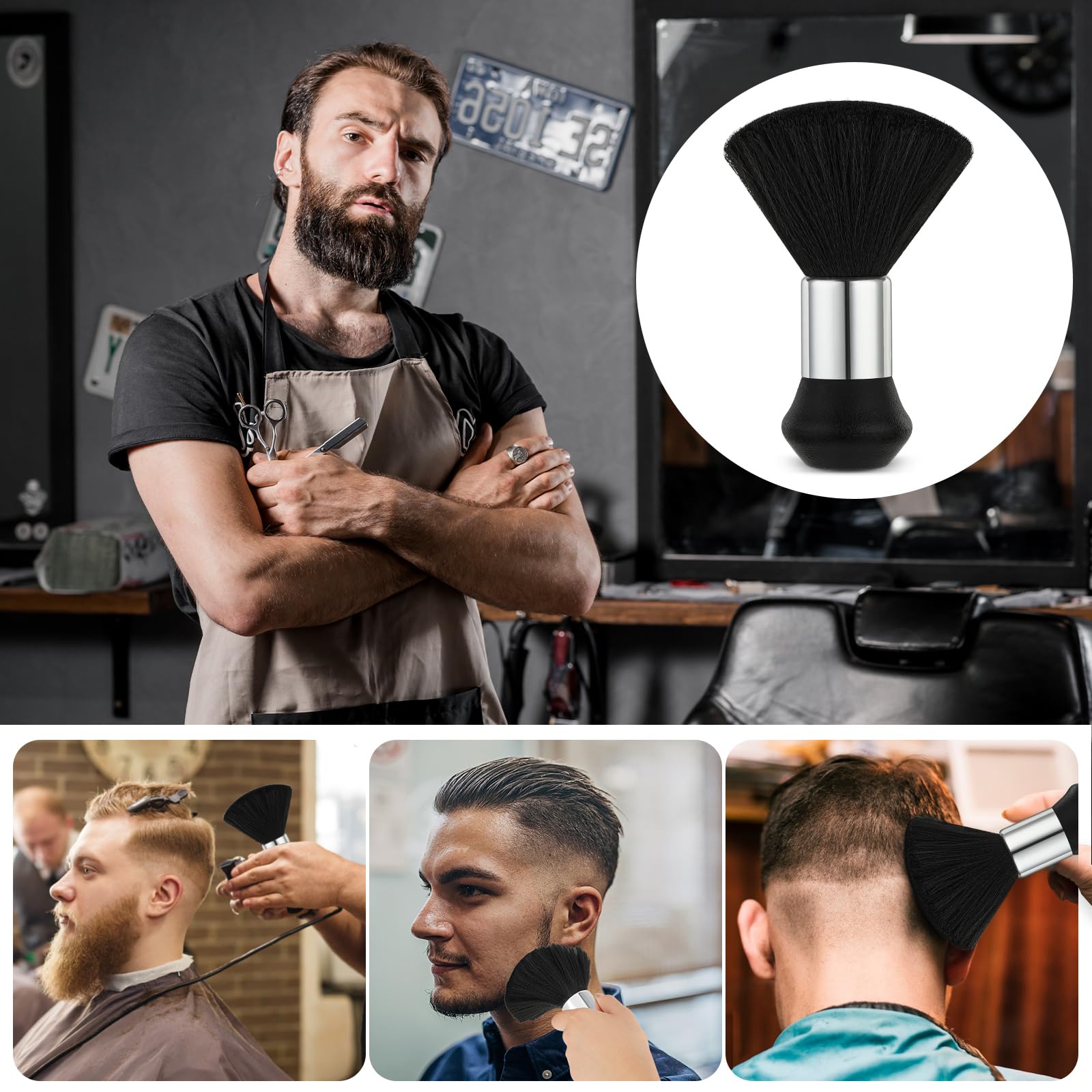 Friseur Bürste Nackenpinsel Friseur Salon Friseurbürste Friseurzubehör Nackenpinsel Mit Griff Barber Neck Duster Brush Professionelle Barber Brush Für Friseursalon Abbürsten Haaren