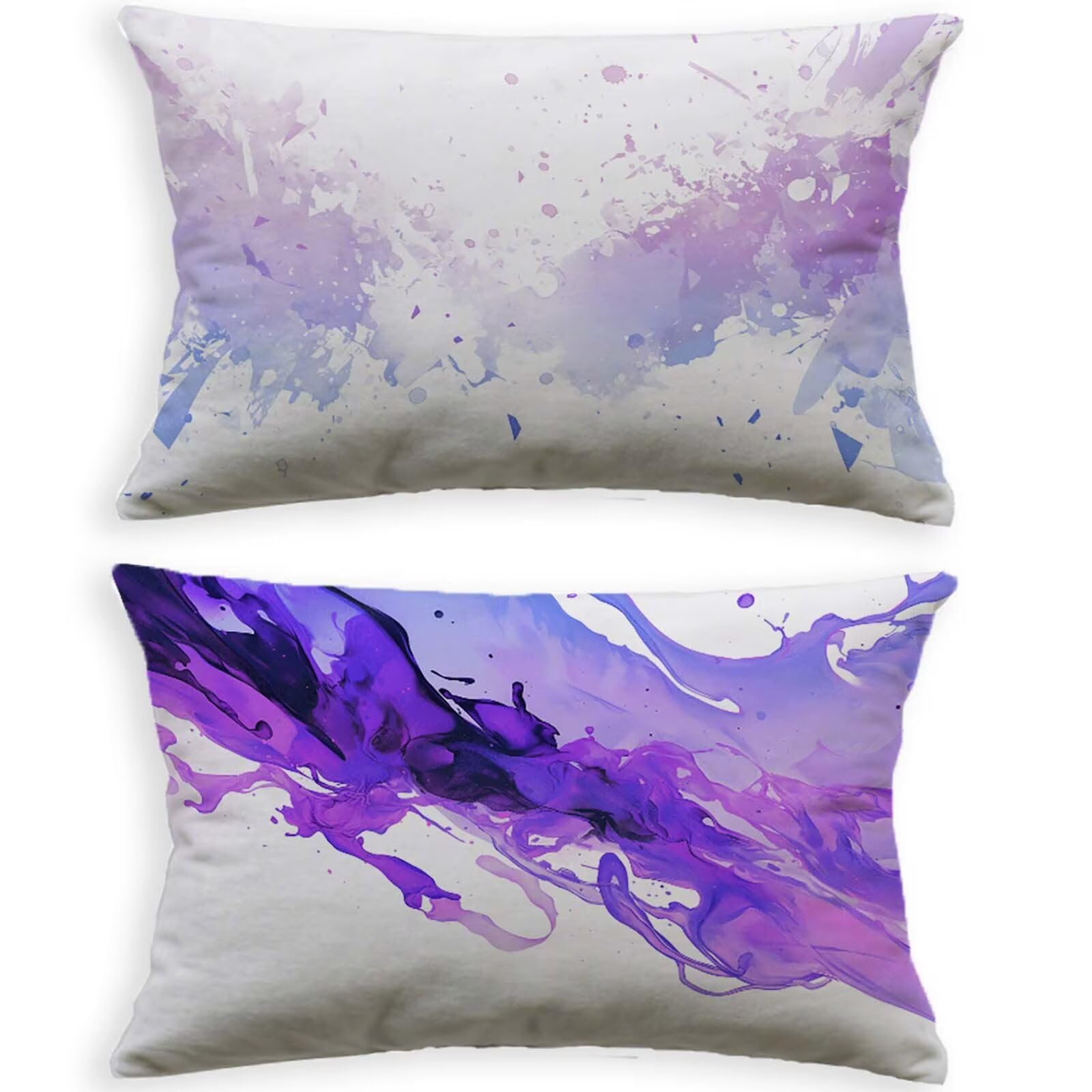 Housse de coussin violet 40x80 en velours de qualité supérieure avec finitions soignées