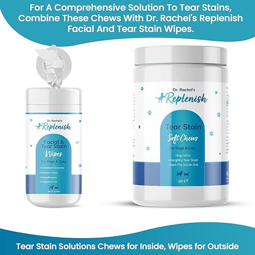 Miniatura 6 de Replenish Masticables para manchas de lágrimas para perros y gatos, removedor de manchas de lágrimas de Dr. Rachel para perros, removedor de manchas