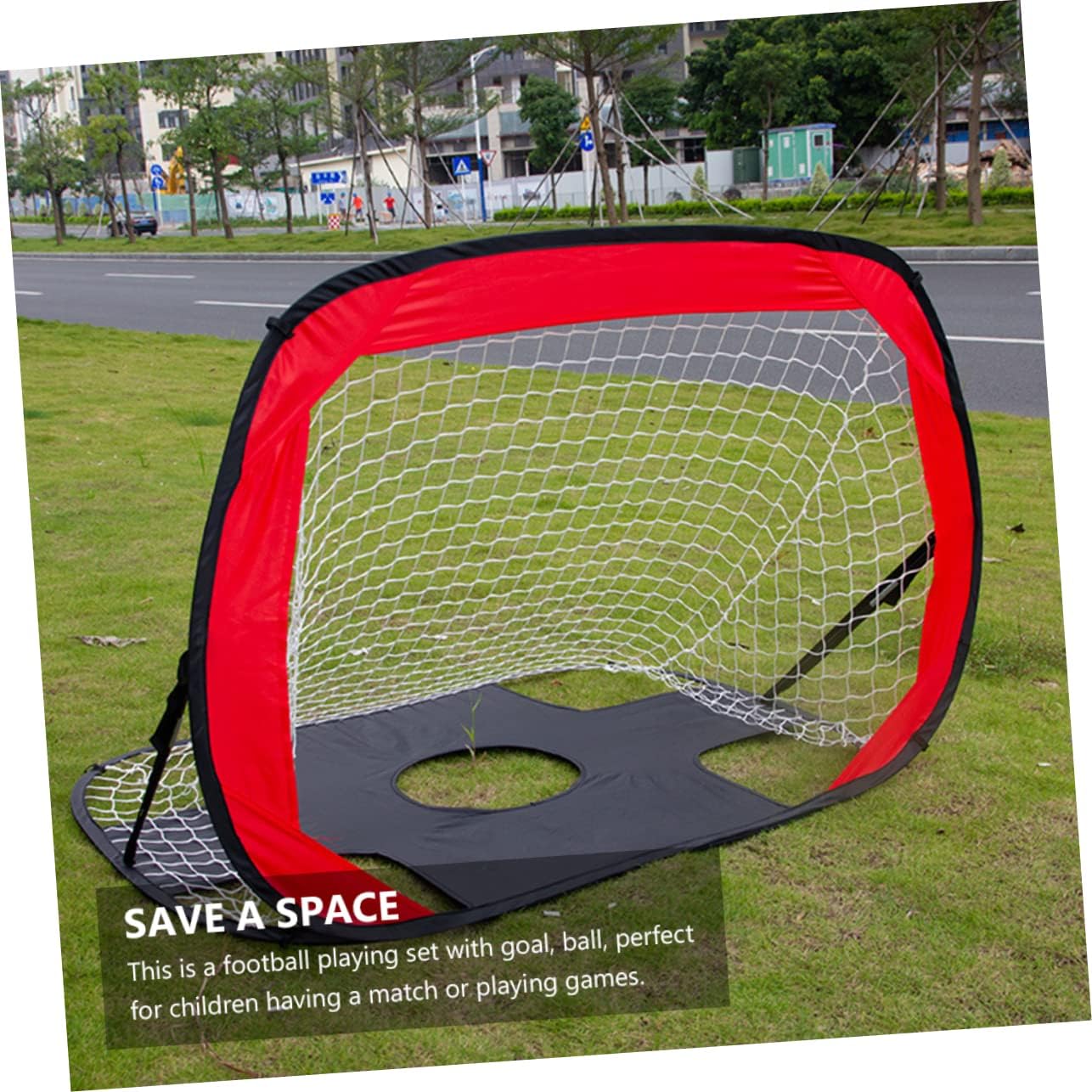 Mikinona Outdoor Portable Soccer Goal Set for Boys and Girls Foldable Football Gate Net Lightweight Frame for Backyard Play and Training