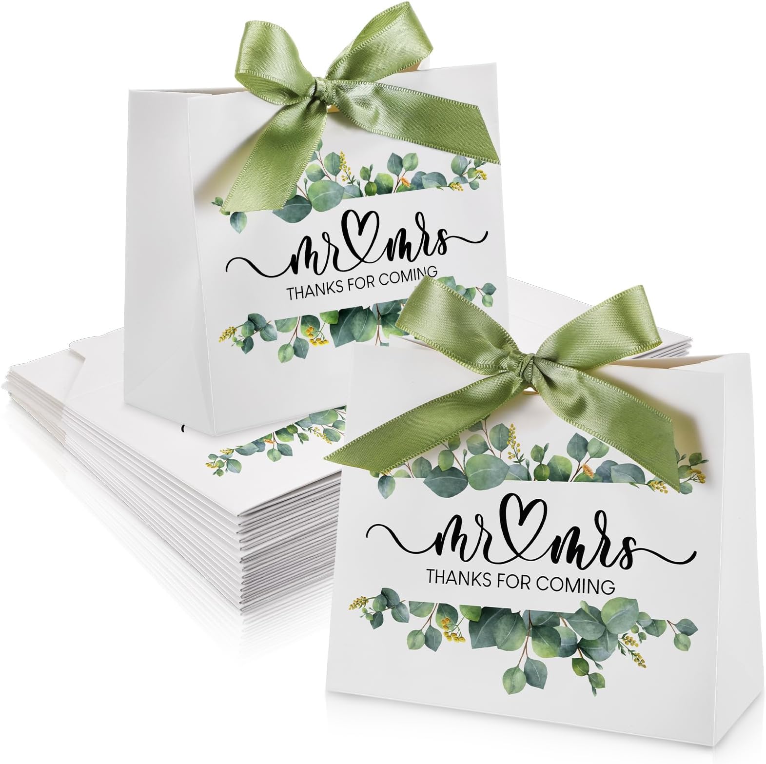 Seajan 60 Pcs Wedding Bags Bulk Thank You Gift Bags 5.5 x 4.7 x 2.4 Inch Party Favor