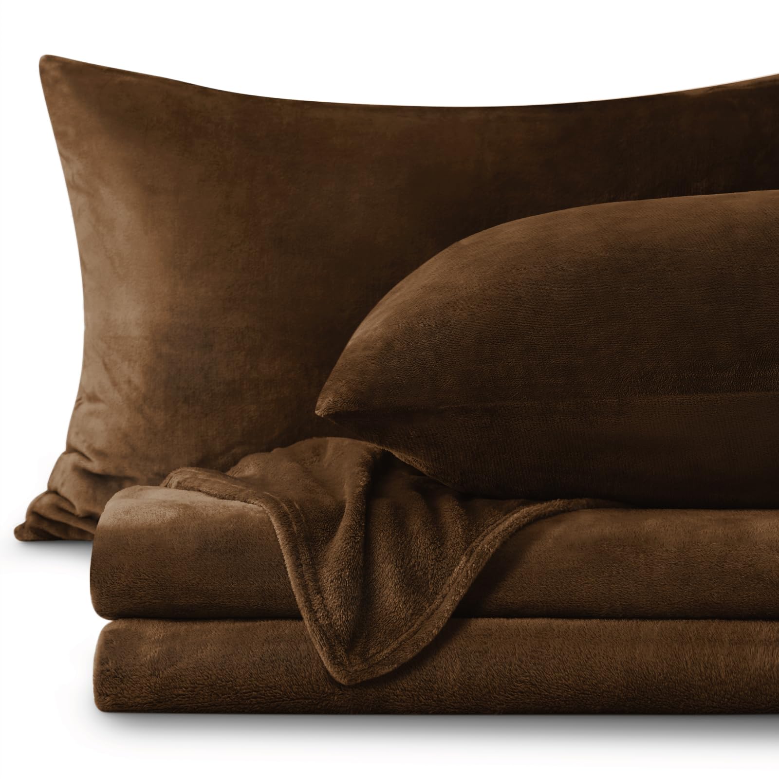 BEDELITE Flannel Sheets Twin Size, Brown, 3 Pieces | Soft Double-Sided Plush Fleece Sheets, A Warm Fluffy Velvety Feel, 16 Inch Deep Pocket, Fuzzy Winter Gift and Decor