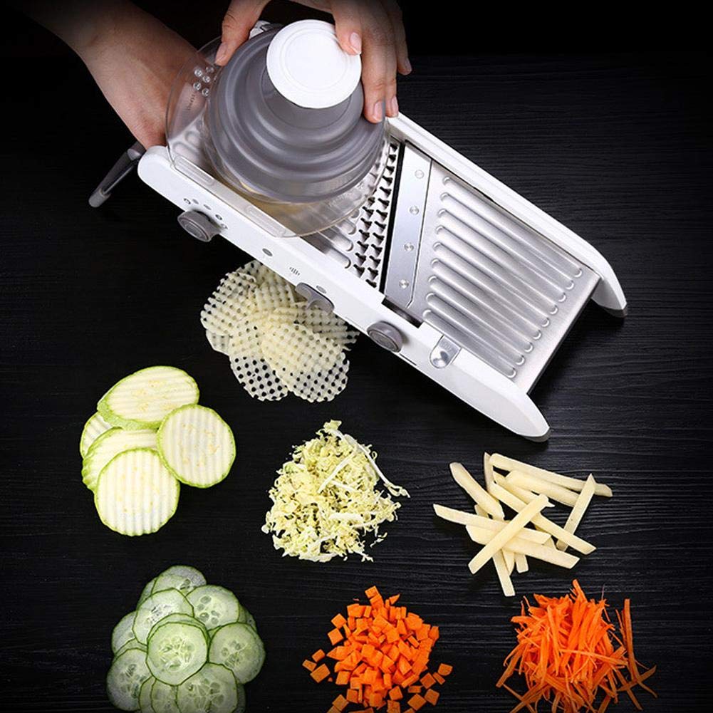 Cortador de verduras Chopper Dicer, cortador de verduras manual multifuncional Rallador de alimentos de acero inoxidable Rebanado Accesorios de herramientas de cocina