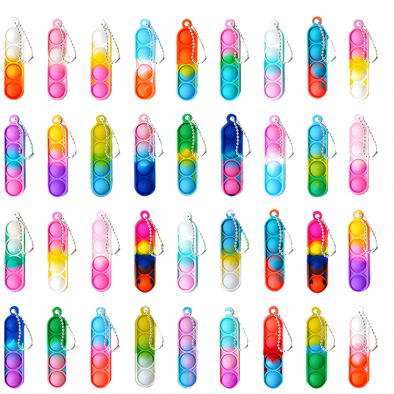 Sponsored Ad - 36 Pcs Kids Party Favors Pop Pop Its Fidget Keychain lt Mini Fidget Toys Bulk for Kids Goodie Bag Stuffers Classroom Prizes It Bubbles Poppers Students Bulk Toys