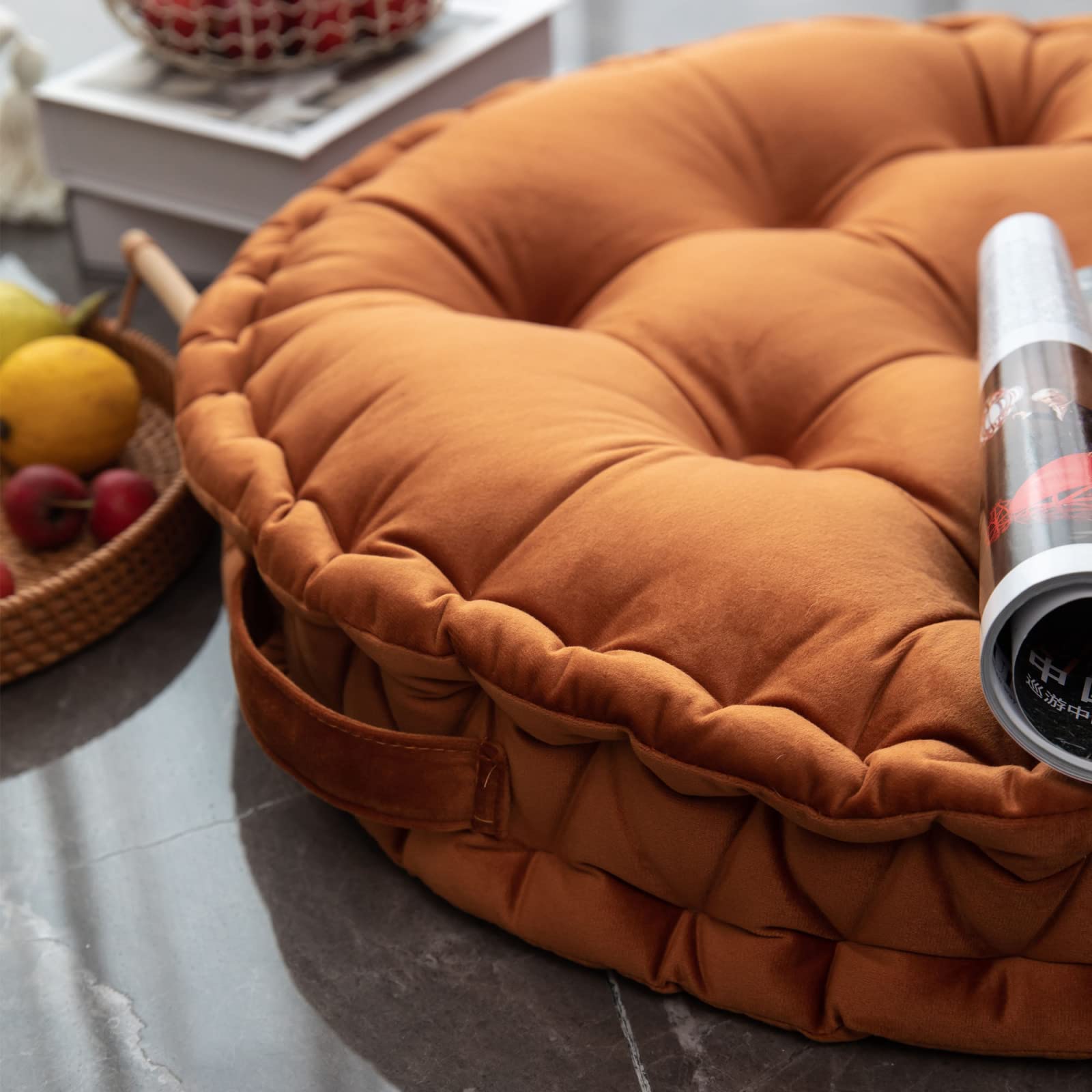 TAGKOMA Coussin De Sol Biscuit Couleur Unie Oreiller De Sol Pour