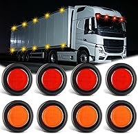 Vista 10 de Nilight Luz Marcadora Redonda de 2.5 Pulgadas 4PCS Roja 13LED Luces de Gálibo Montaje al Ras con Enchufe Ojal Coleta Cableado Directo Cumple DOT