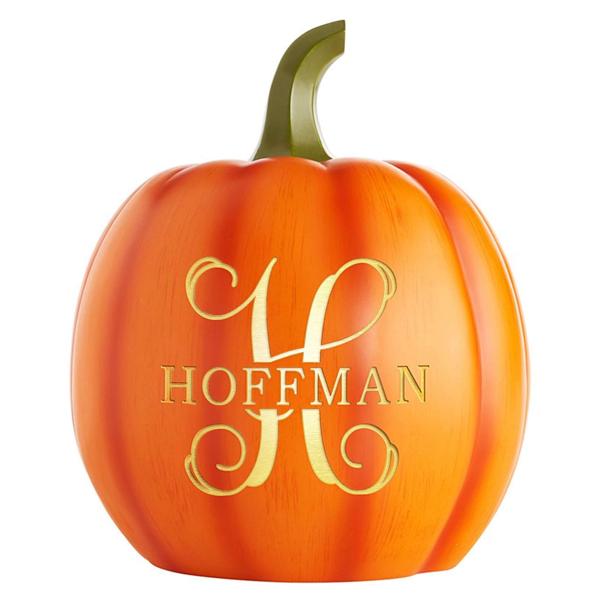 Let's Make Memories Personalized Light Up Halloween Pumpkin Decor Outdoor - Your Name & Initial on a Custom Pumpkin - Jack o Lantern - Fall Decor - Indoor/Outdoor - Large - Orange