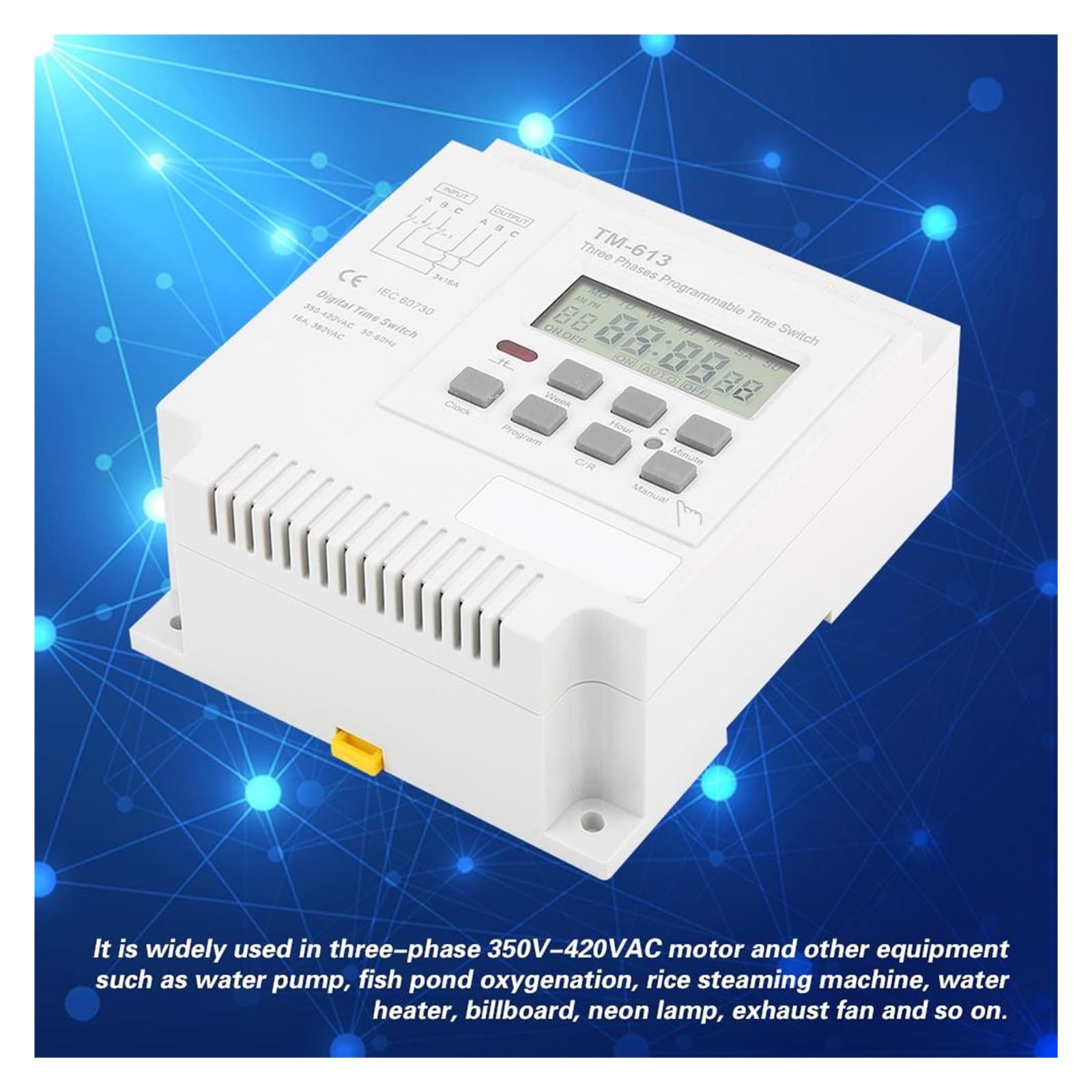 ZERVA Temporizador programable Swtich, Tres Fases 380V Digital Weekly 17ON/Off Control Power Time Switch
