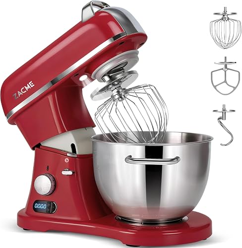 ZACME 8.4QT Commercial Stand Mixer 800W with Aluminum Die Casting Meets the Standard of NSF/ANSI 8-2023, Mixers Kitchen Electric Stand Mixer with Stainless Steel 8L Bowl, Dough Hook, Whisk and Beater