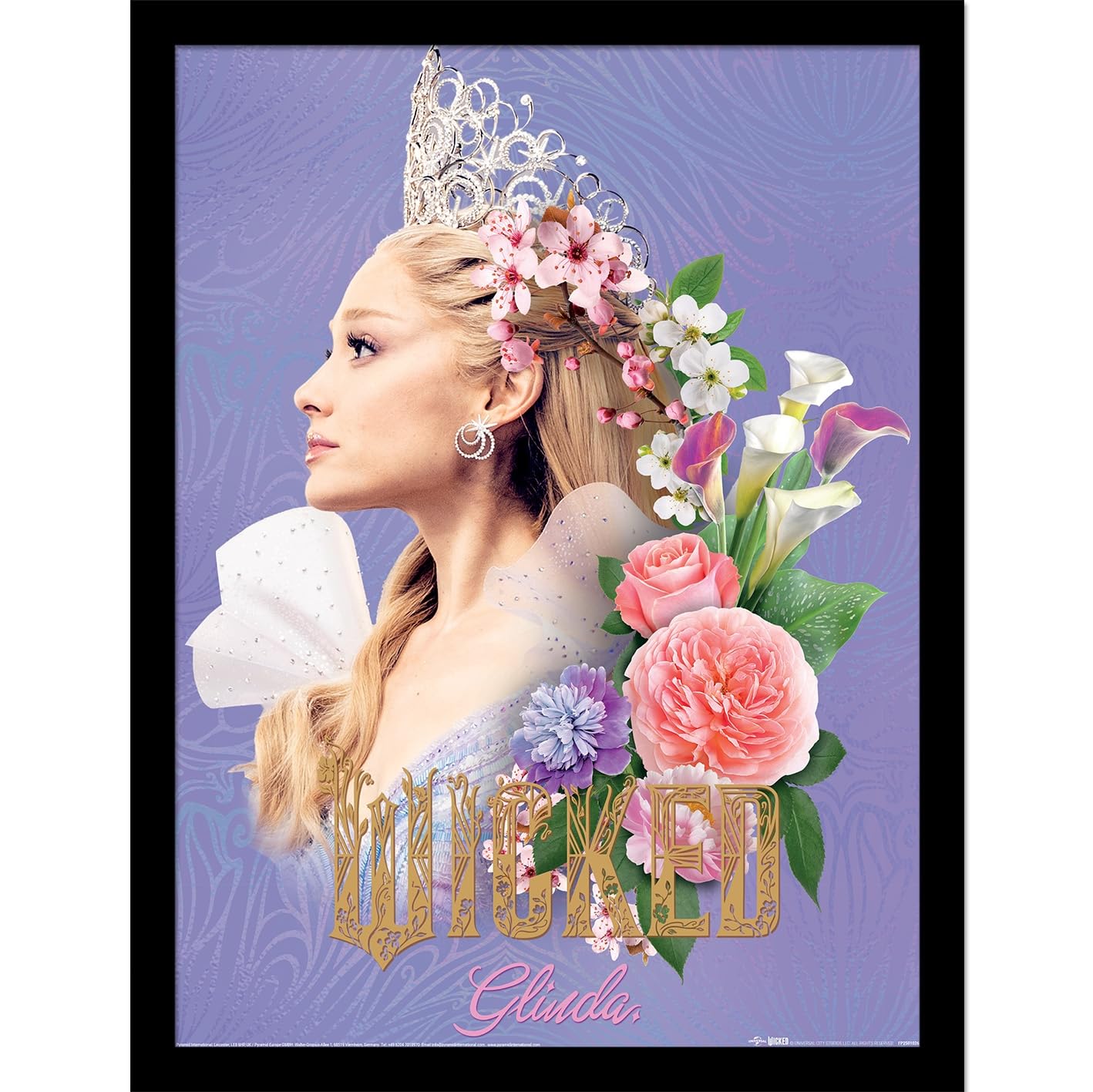 Pyramid International Official Wicked 2 Collector Print – (Glinda Flowers) | Premium Decorative Art for Theatre Lovers & Collectors | 30cm x 40cm Framed Poster