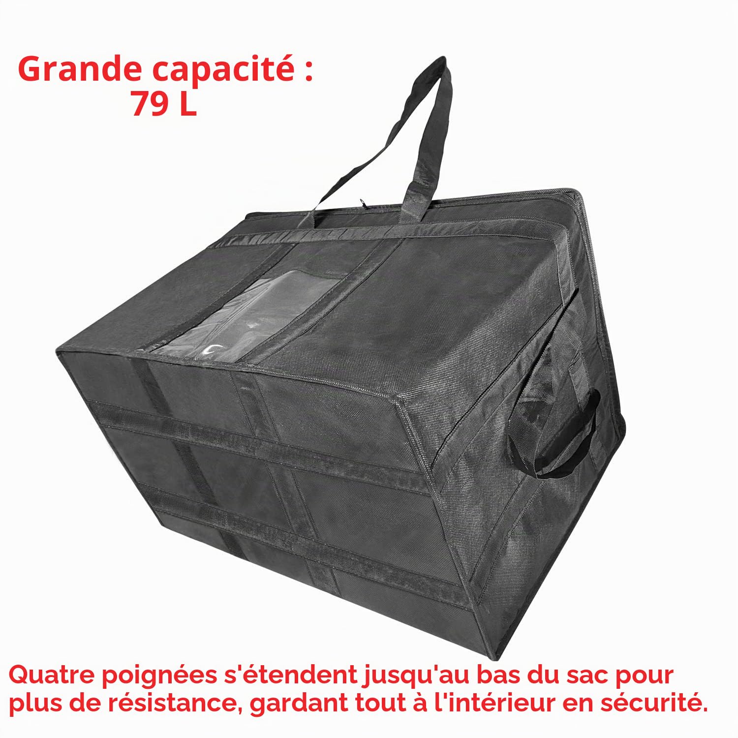XXXL avec fermeture éclair, sacs de courses réutilisables, pour garder les aliments chauds ou froids, idéal pour la restauration, les restaurants, les épiceries, couleur noire, 58,1 x 38,1 x 35,6 cm