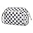 Narwey Checkered Makeup Bag Women Wide-open Make up Bag Travel Cosmetic Bag Organizer Toiletry Bag for Cosmetics Toiletries Accessories (Greyish Blue Checkerboard)