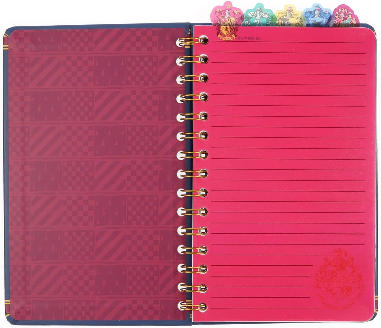 Harry Potter Hogwarts 5-Tab Spiral Notebook with 75 Sheets | Notepad Journal, Stationery Paper | 5 x 8 Inches