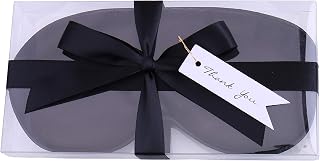 Satin Sleep Mask with Gift Box Ribbon Tag Bridesmaid Gifts Blindfold SPA Bridal Gift Soft Wedding Favors (Black)