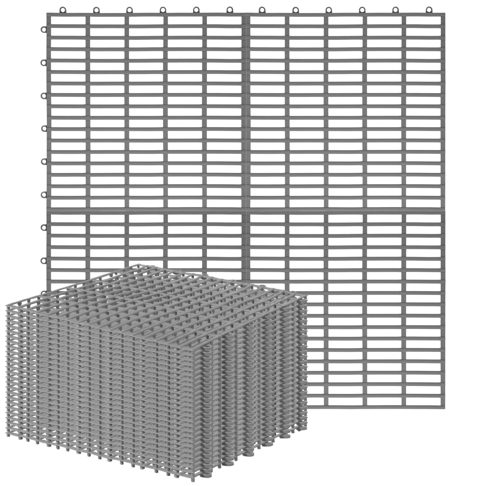 Carreaux de drainage ventilés Tinideya TPE dalles de sol clipsables gris pour buanderie