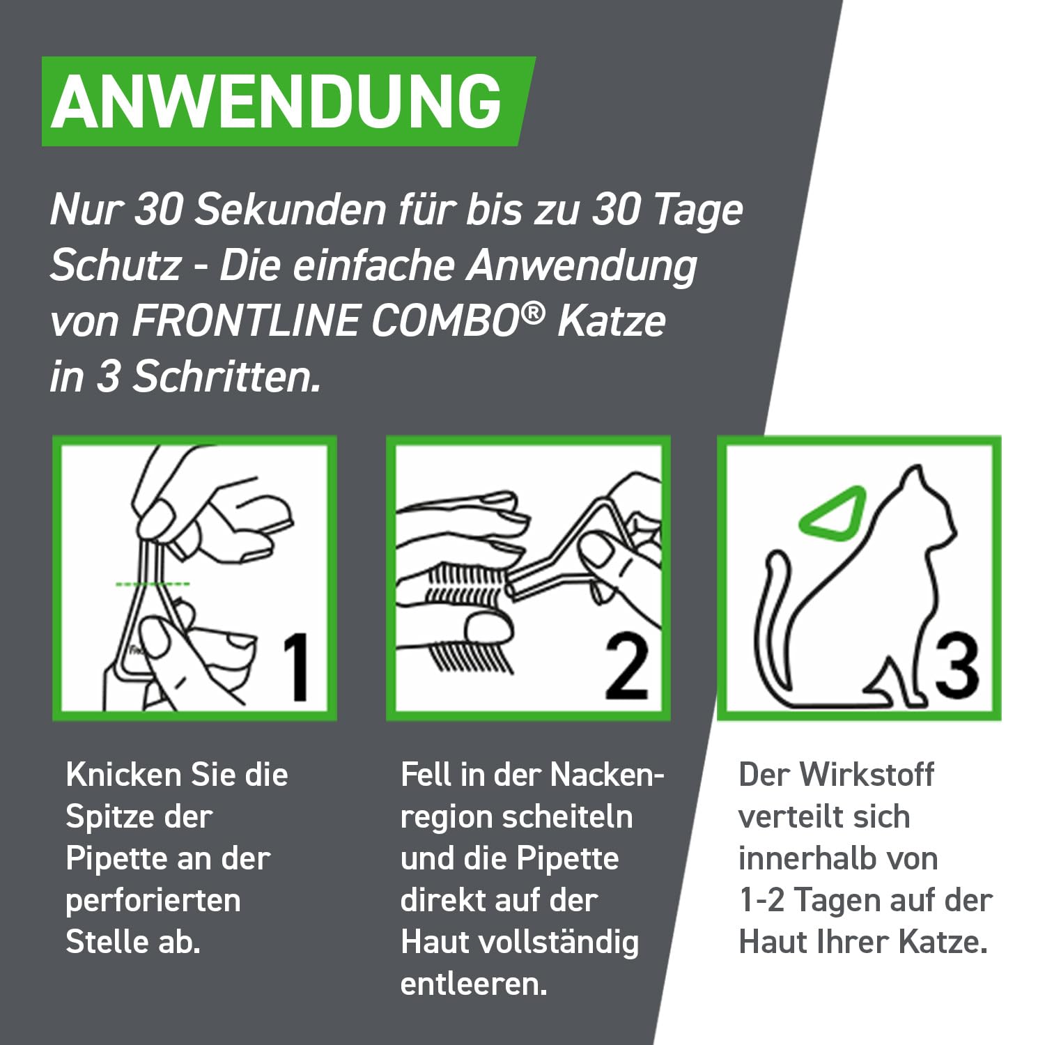FRONTLINE Combo Katze gegen Zecken, Flöhe & Haarlinge (für Jede Größe & Gewicht) - 6X Pipetten für bis zu 6 Monate Schutz - auch gegen Floheier, Larven & Puppen im Haushalt - wasserfest