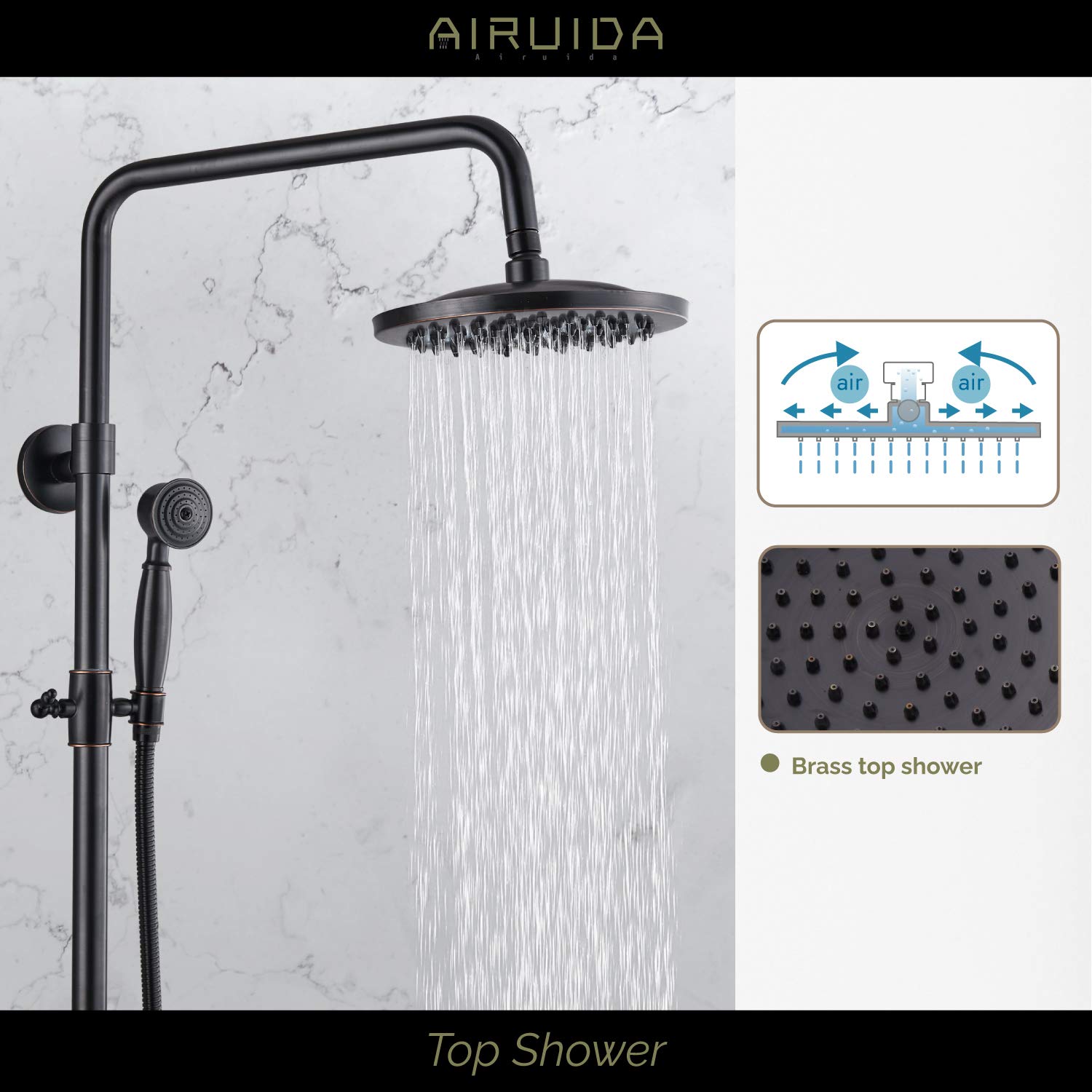 Buy Airuida Exterior Shower Fixture Oil Rubbed Bronze Brass Exposed