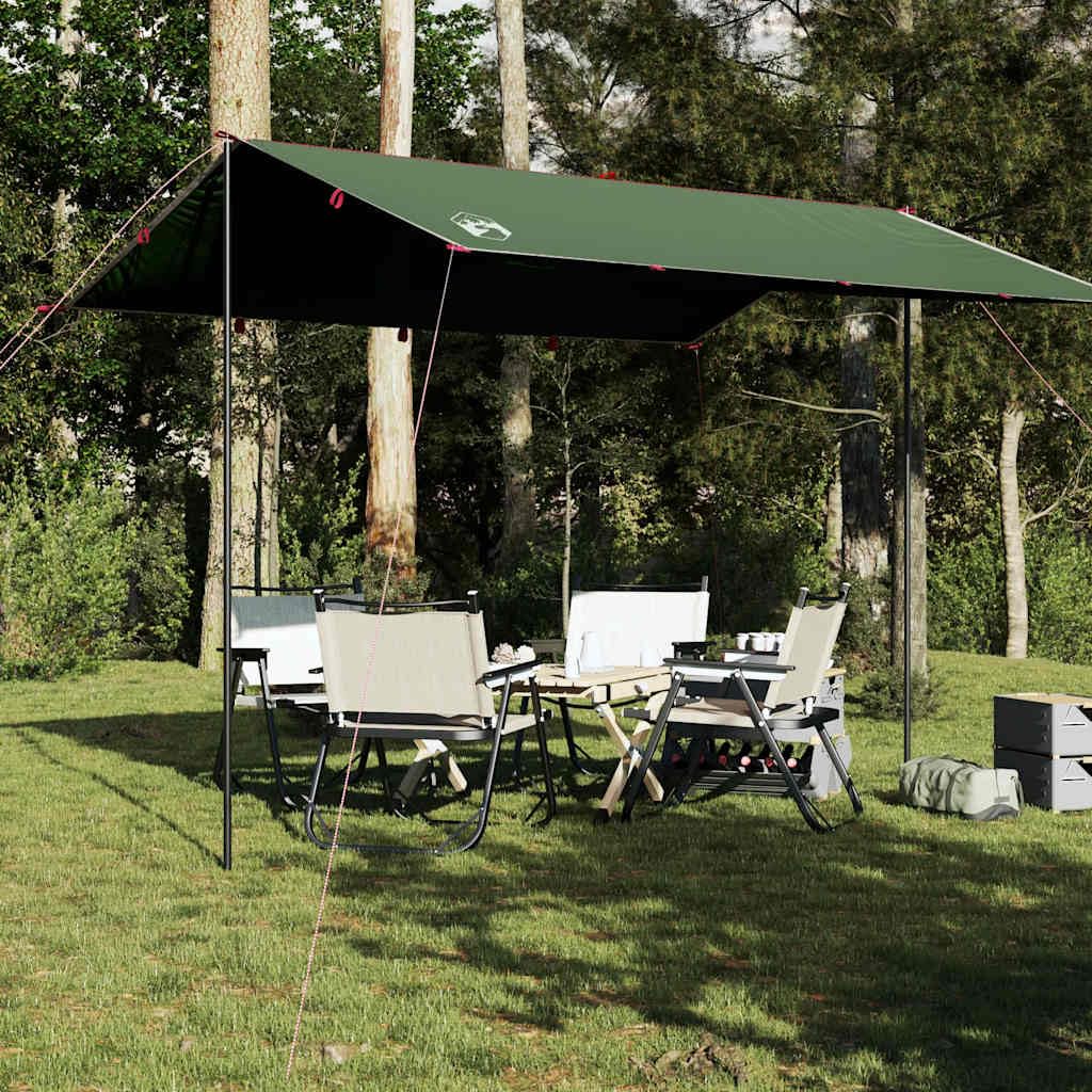 Tarp Grün 360x294 cm aus robustem 185T Polyester mit PU-Beschichtung, ultraleichtes Camping Shelter für Trekking, Outdoor, Garten und Reisen