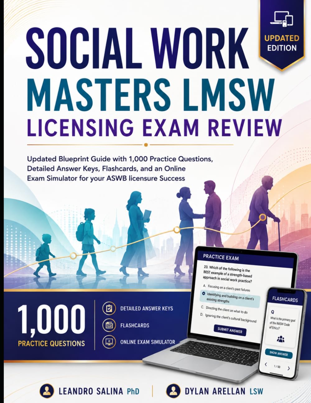 Social Work Masters LMSW Licensing Exam Review: Updated Blueprint Guide with 1,000 Practice Questions, Detailed Answer Keys, Flashcards, and an Online Exam Simulator for your ASWB licensure Success