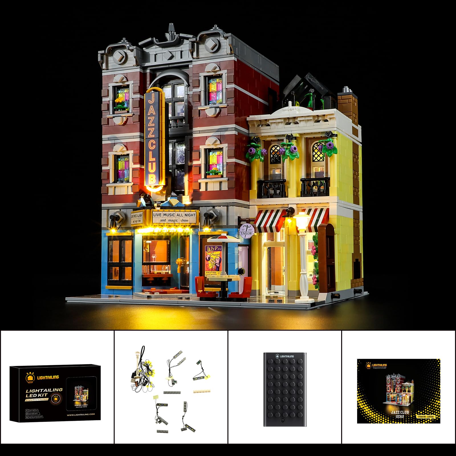 LIGHTAILING Juego de Luces para Lego-10312 Club de Jazz - Kit de iluminación LED Compatible con el Modelo de Bloques de construcción Lego - Modelo No Incluido