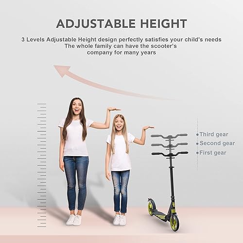 Miniatura 2 de 6KU Kick Scooter for Kids Ages 8-12 with Suspension System, Adjustable Height, Quick-Folding Design, and Shoulder Strap - Safe and Smooth Ride for