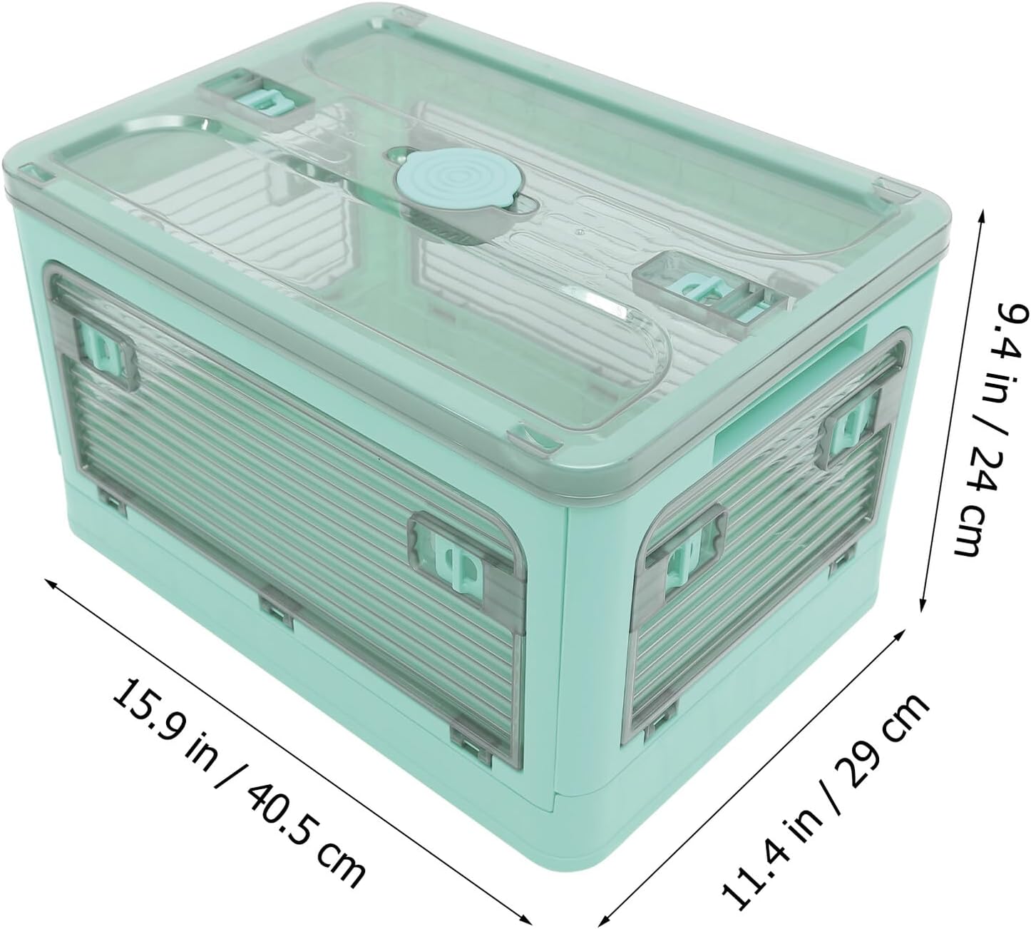 Large Capacity Foldable Outdoor Storage Box with Striped Design, Car Trunk Organizer and Beverage Fruit Container, Blue Collapsible Sundries Organizer for Travel and Suv Cargo