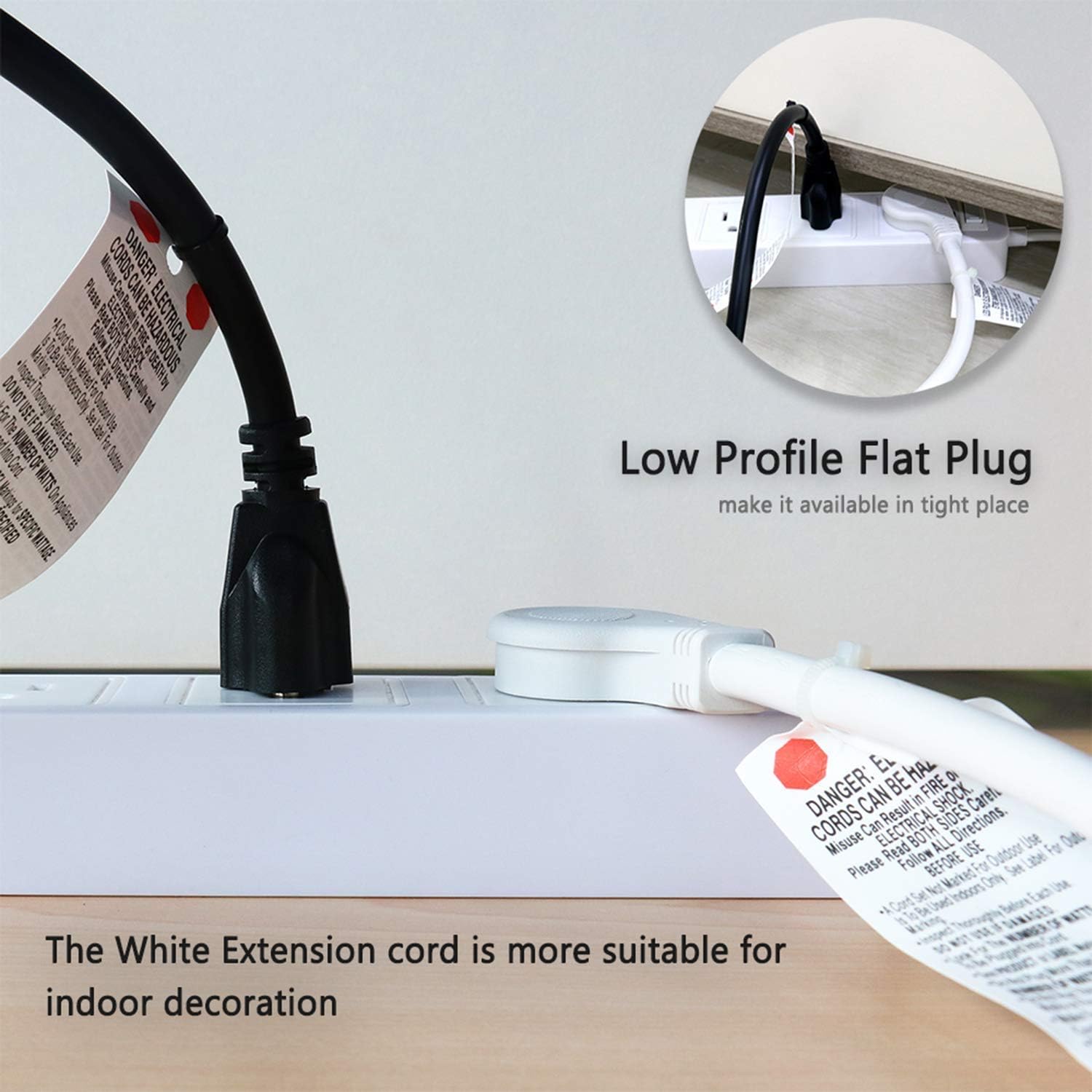 Best Deal π FIRMERST 10 Feet 1875W Extension Cord Heavy Duty Low Profile White 15A UL Listed Exclusive Special FIRMERST 10 Feet 1875W Extension Cord Heavy Duty Low Profile White 15A UL Listed