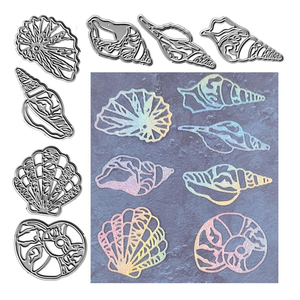 Ocean Conch Cutting Dies, Sea Shell Die Cuts Metal Embossing Stencils Template Mould for Card Scrapbooking and DIY Craft Album Paper Card Decor