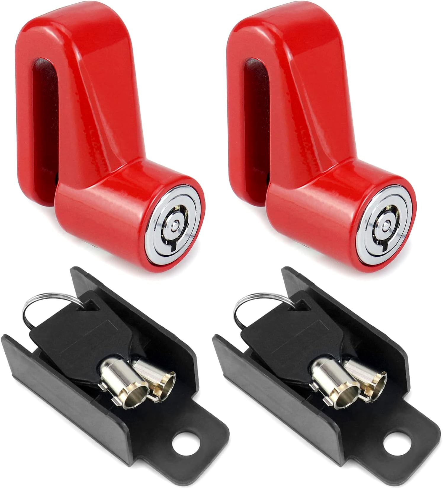 Motorcycle Bike Anti-Theft Wheel Disc Brake Lock, 2 Pack Safety Disc Wheel Lock with Keys, Keyed Differently Mountain Road Bike Padlock