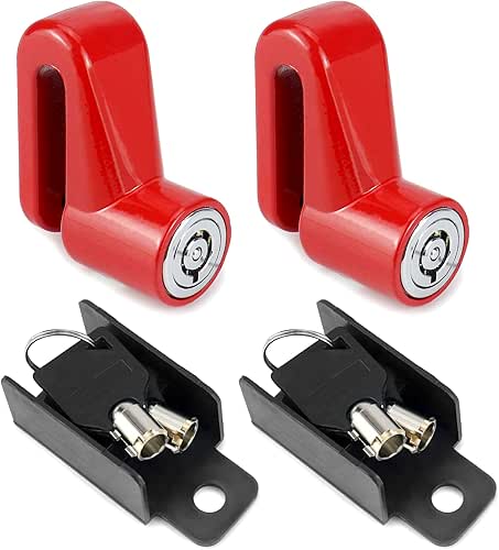 QWORK Motorcycle Bike Anti-Theft Wheel Disc Brake Lock, 2 Pack