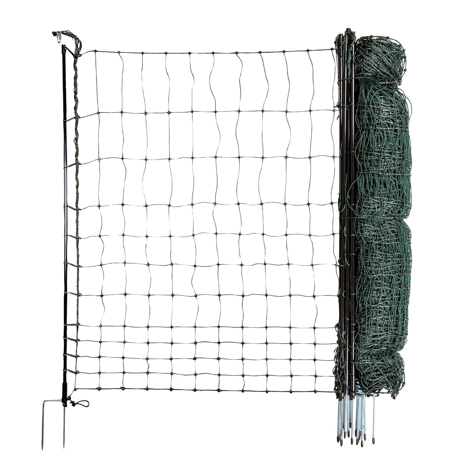 horizont strongLine Clôture de camping pour chien - Longueur : 50 m - Hauteur : 120 cm - 15 piquets en fibre de verre - Double pointe - Sans électricité - Vert - Clôture mobile pour jardin, cour et