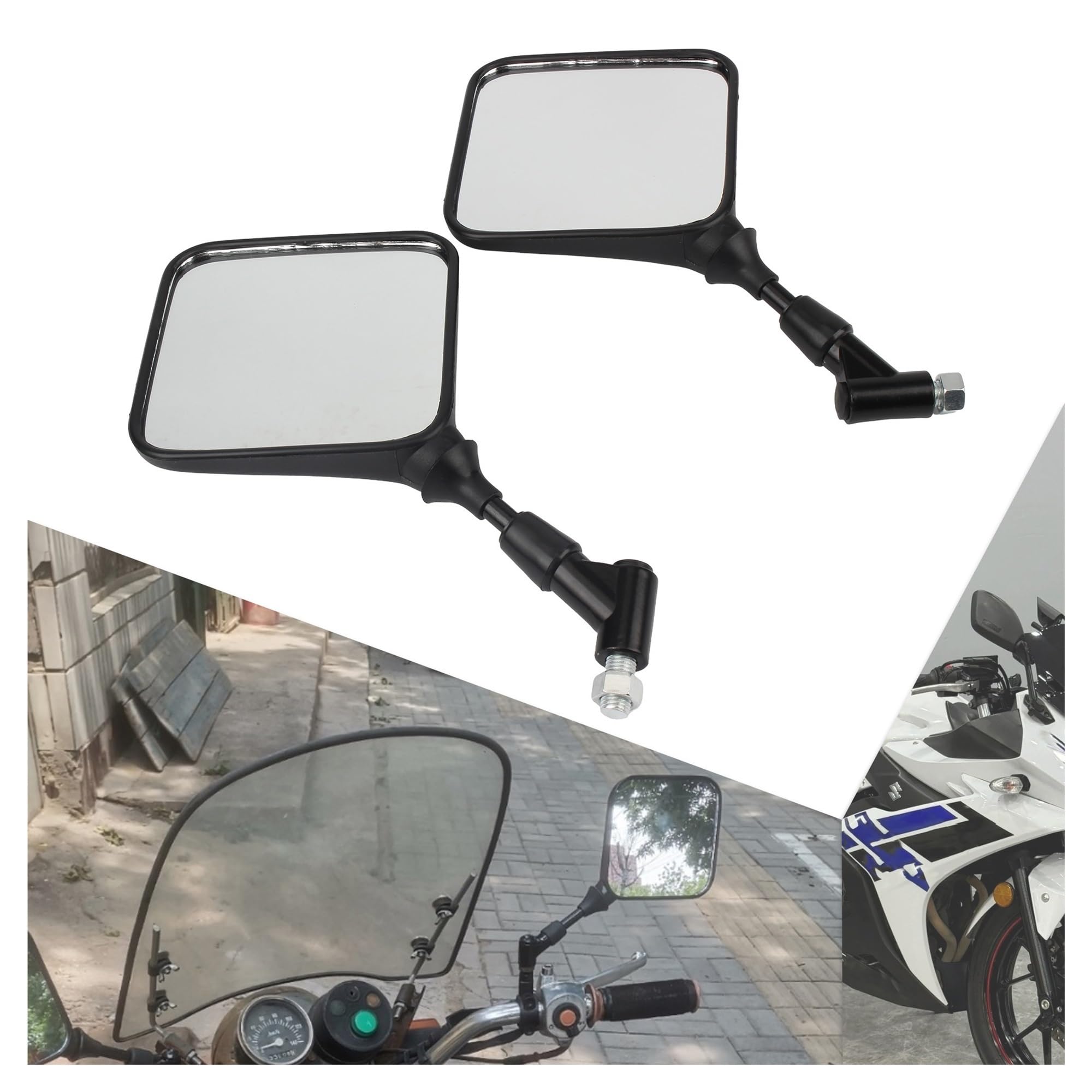 Moto Specchietto Retrovisore Specchietto Retrovisore Per Moto M10 Per Suz&uki DR 200 250 350 650 DRZ 400 Moto Scooter Ciclomotore Pit Bike Ricambi Di Ricambio