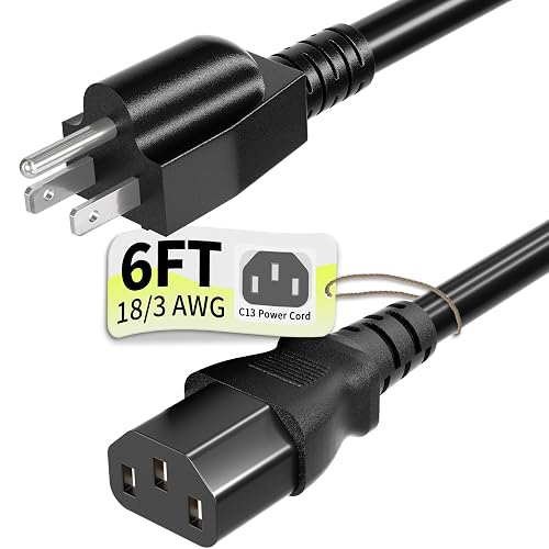 Vockjour Universal 6ft 3-Prong Pure Copper Cord