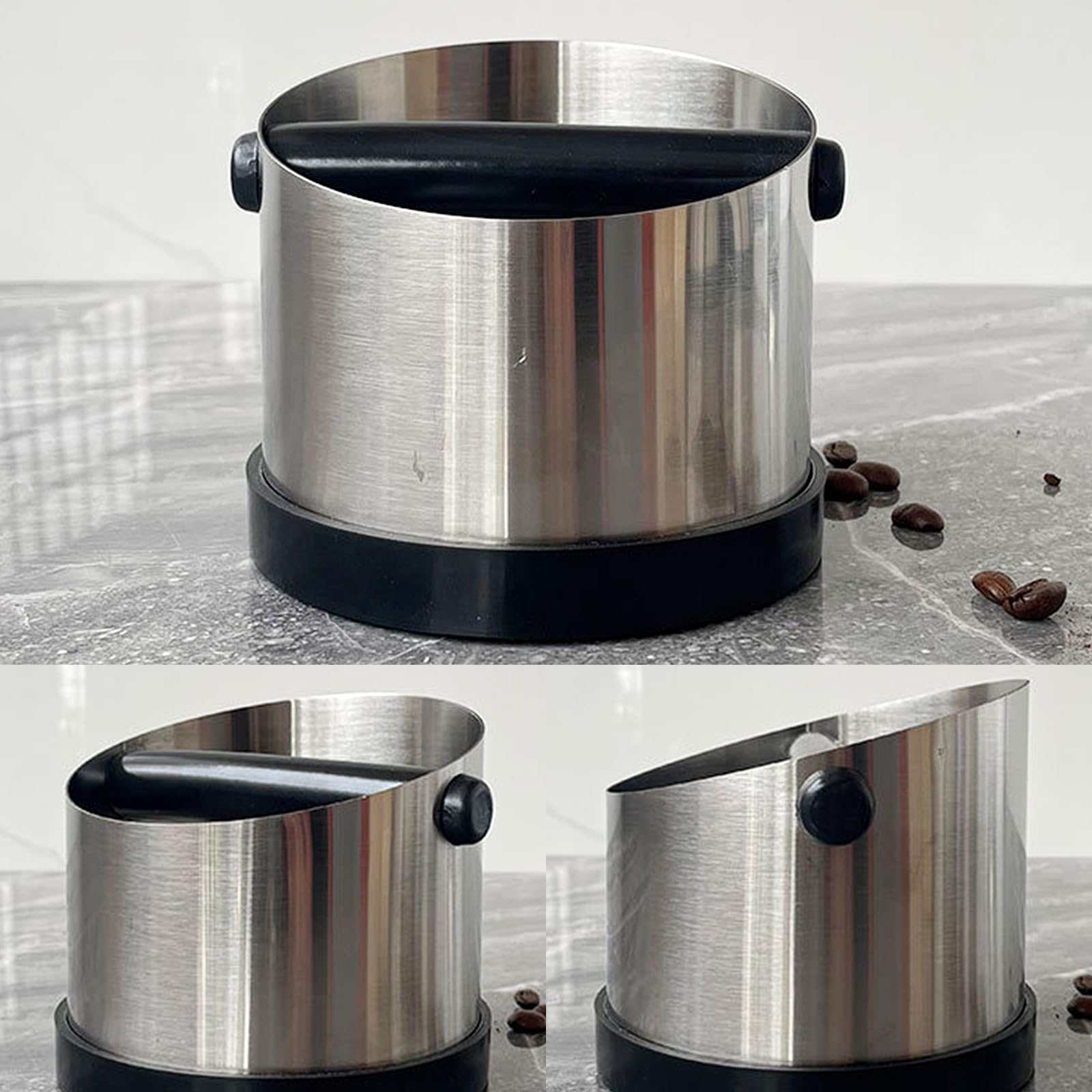 Contenitore per Fondi di Caffè - Contenitore per colino in Acciaio inox, Knock Box Coffee con Rimovibile Asta Percussione, Scatola Fondi di Caffè, Recipiente Fondi Caffè Adatto per Bar Cucine Uffici