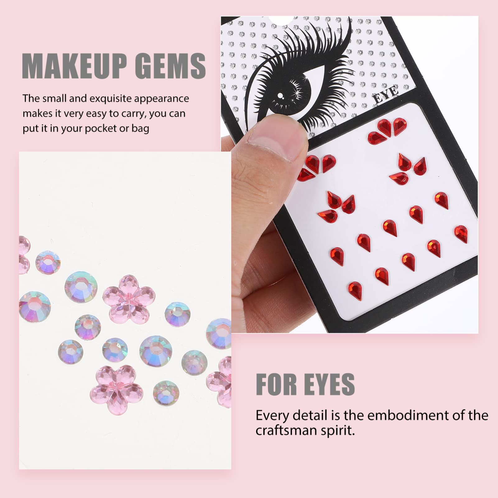 FOMIYES 5 Set Di Gemme Piatte Per Il Viso Da Attaccare Su Strass Gioielli Per Il Trucco Per Occhi Gioielli Alla Moda Artigianato 5 Fogli*5