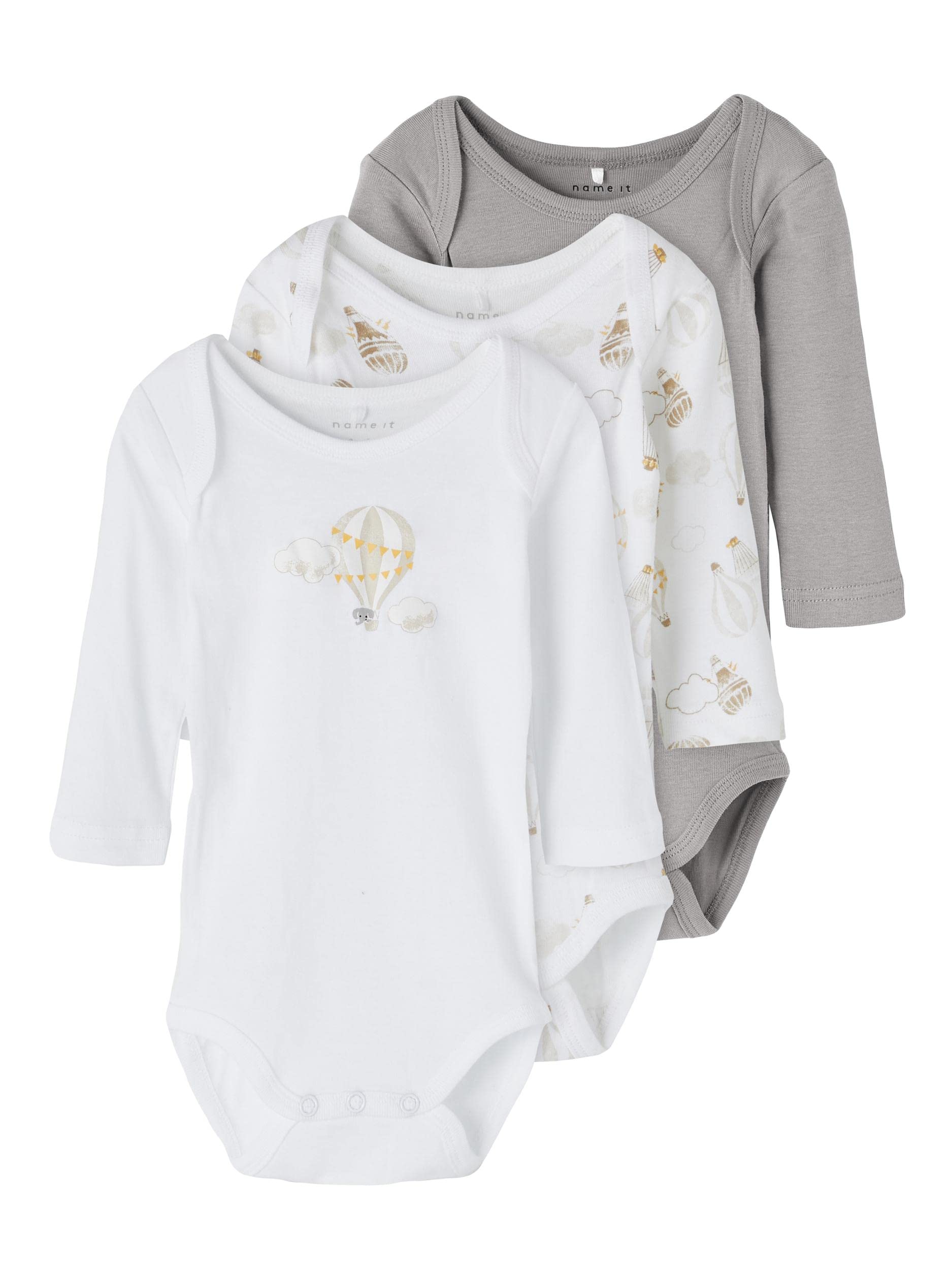 name itunisex-baby Nbnbody 3p Ls Alloy Balloon Noos Long Sleeves (Pack of 3)