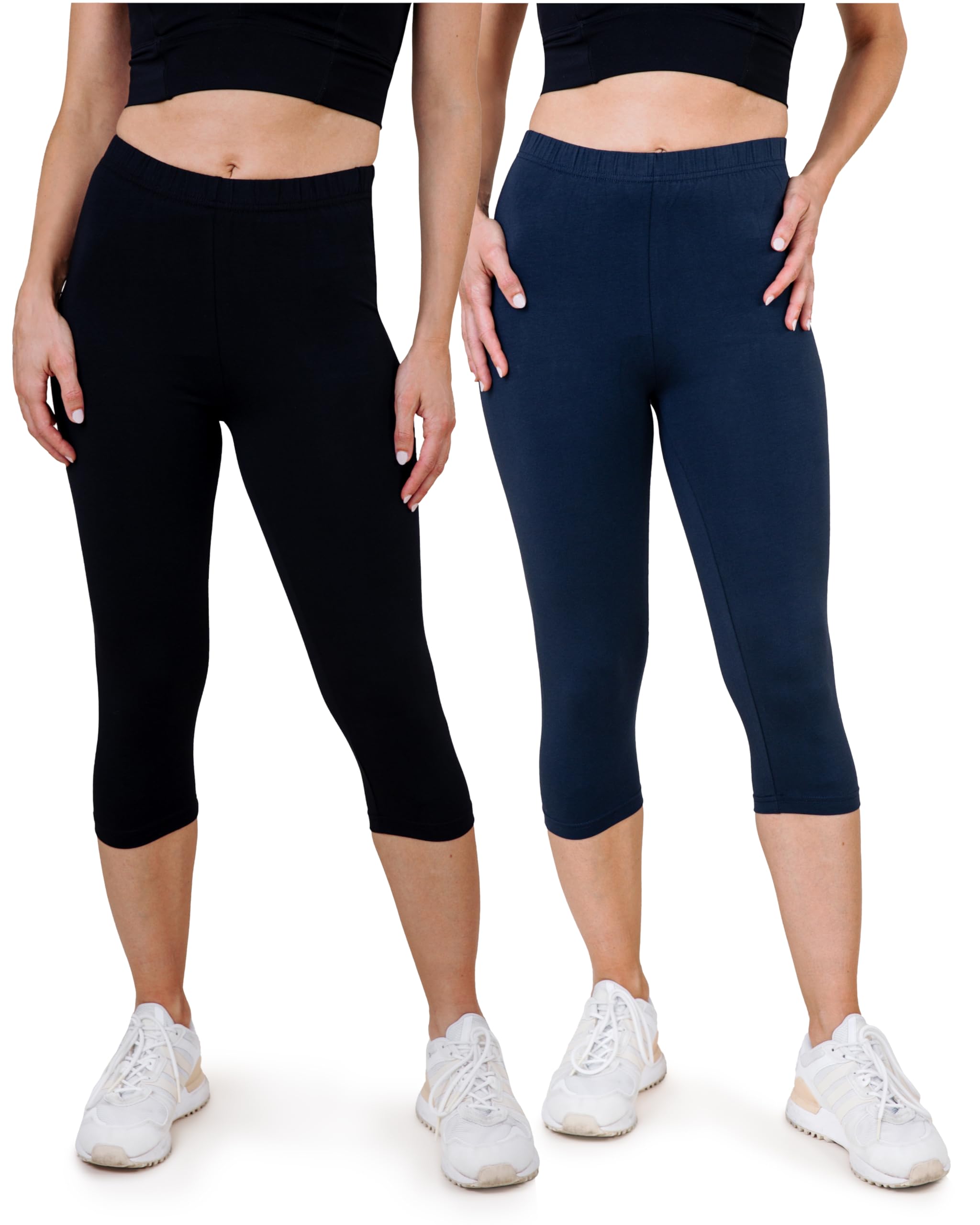 SES Leggings Donna Capri 3/4 2 Pezzi Cotone