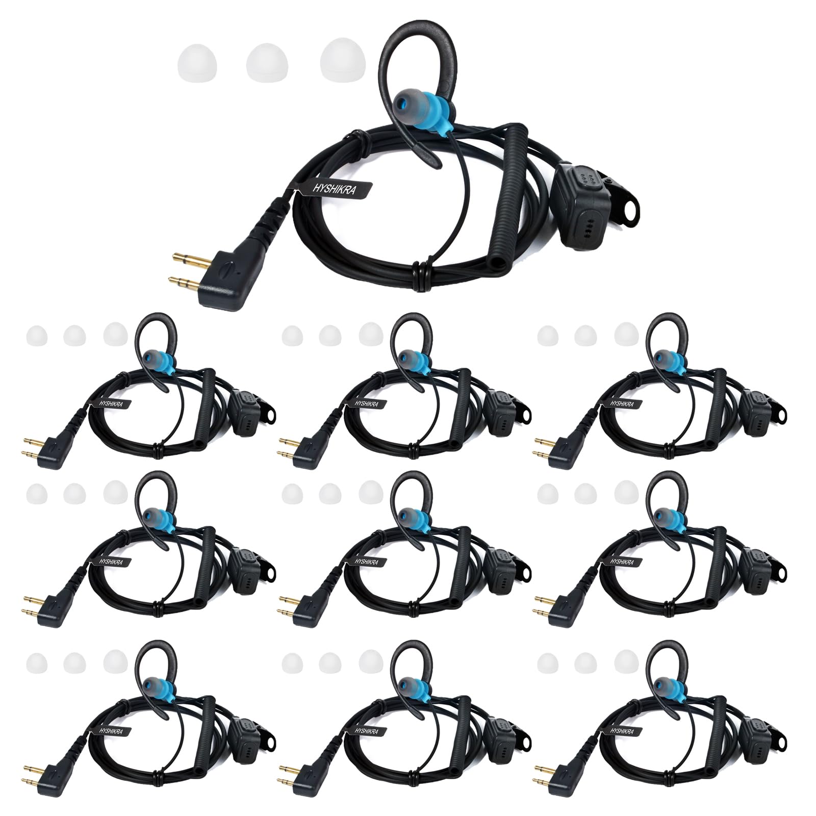 HYSHIKRA Micrófono Auricular Forma en D Compatible con Midland G7 Pro G8 G9 Pro M24 M24 Plus M48 M99 G6 XT G7 XTR | Supervisión de Seguridad Softair (1, Forma de D) — view 32