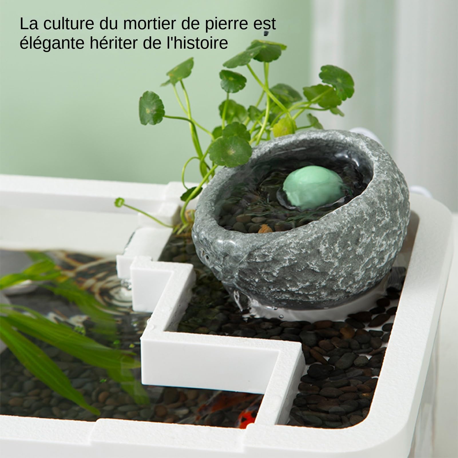 Aquarium Petit décor paysager Silencieux avec Pompe à éclairage LED | Bacs pour petits poissons pour aquaponie méduse chambre hôpital bibliothèque atelier