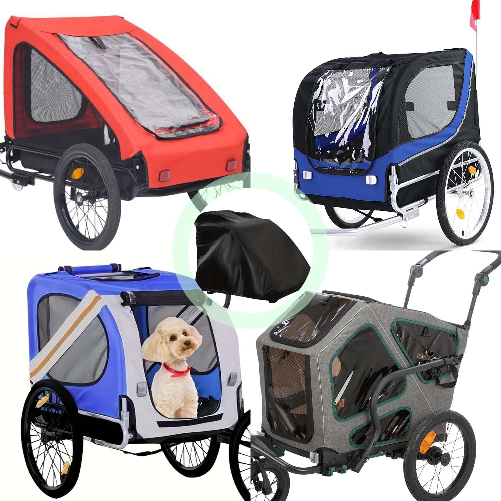 Funda plegable para remolque de bicicleta, Remolque de bicicleta de garaje plegable, Funda plegable para remolque de Remolque de perros, Tejido Oxford 210D impermeable y cortavientos
