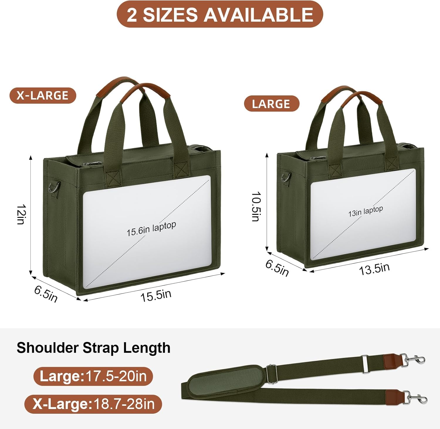 KKXIU Large Canvas Tote Bag for Women with Zipper and Compartments Crossbody Work Bible Messenger Purse Bag With Pockets - Image 3