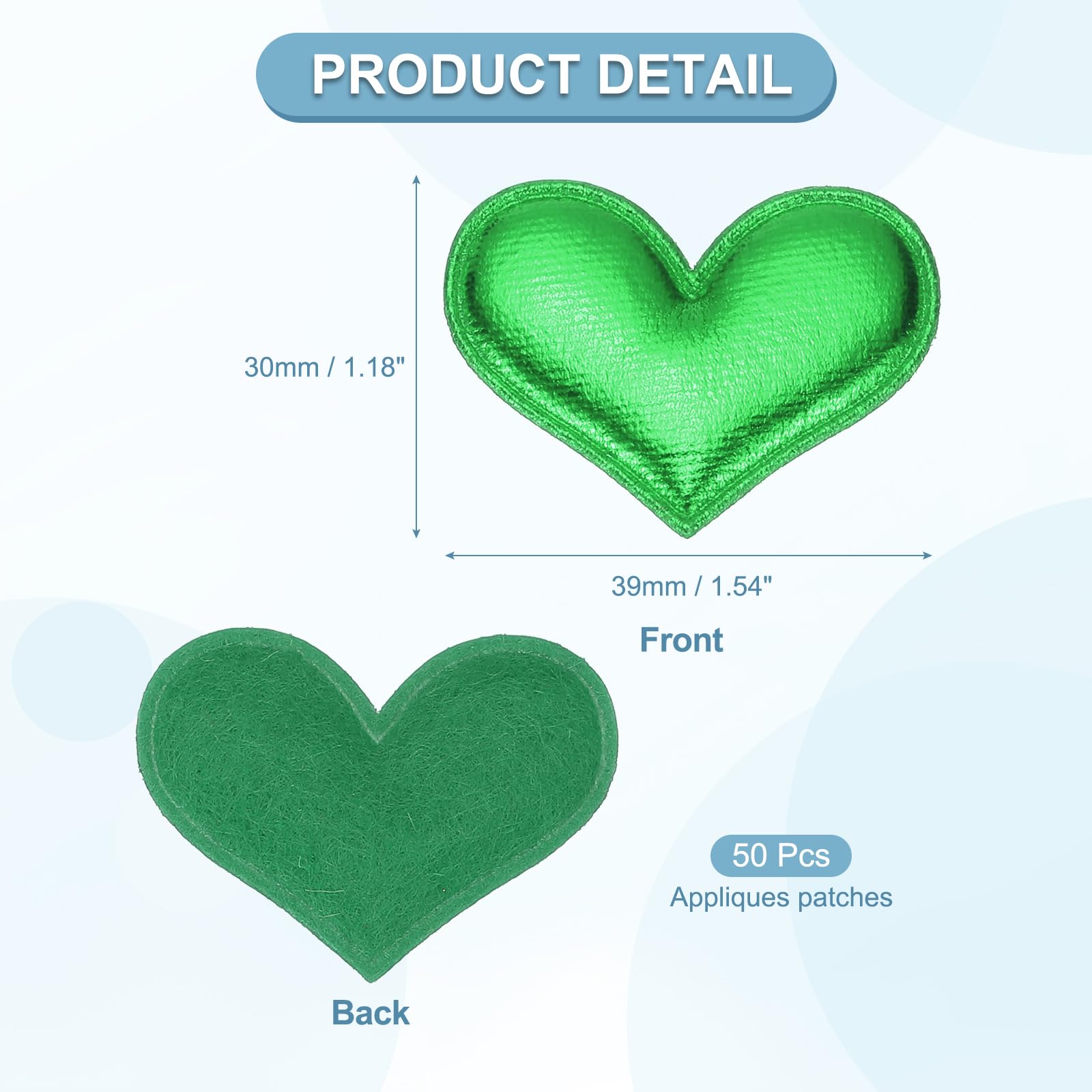 PATIKIL 50Pcs Heart Appliques Sew on Patches - Image 2