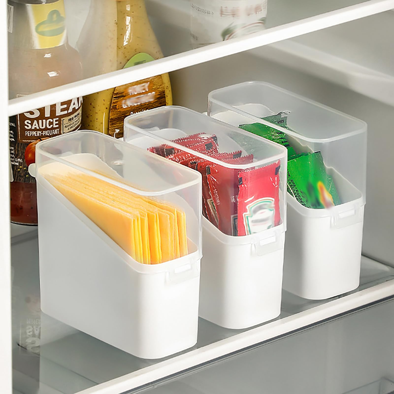 Food Storage Containers with Lids Sliced Cheese Container for Fridge Stackable Multifunctional Stackable 1PCS