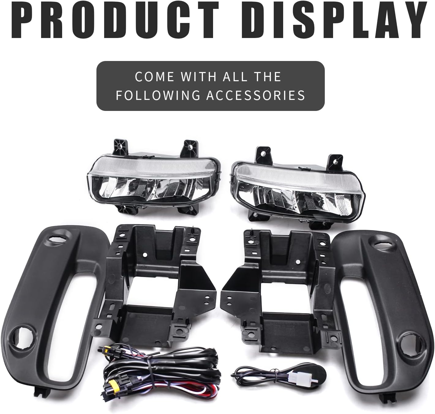 DLAA Fog Lights Led For Dodge Ram 2500 2020 2021 2022 Front Fog Lamps Kit Car Styling Spot Light With Cables, Clear Lens - 1 Pair